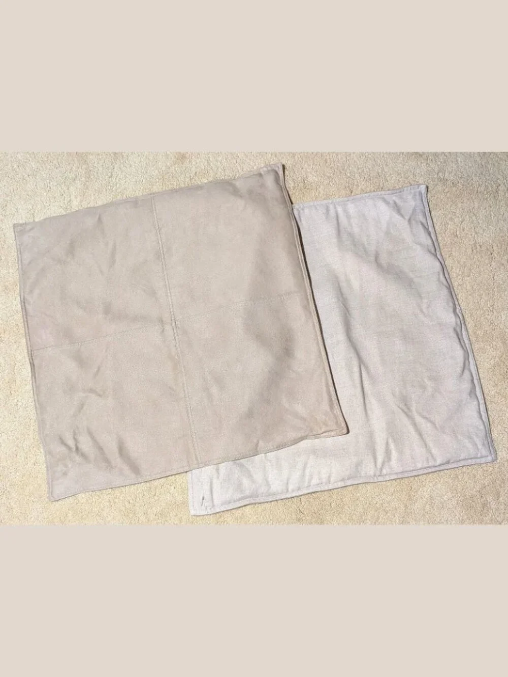 SET OF 2 RARE Pottery Barn FAUX Suede/Linnen Pillow Cover 24